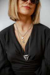 Crystal Wrap Top - Black Cotton