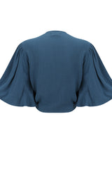 Crystal Wrap Top - Indigo Pure Cotton