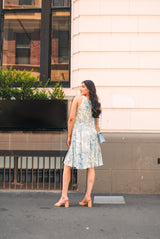 Isabella Dress - Tiger Print Blue Grass