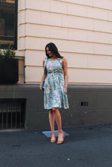 Isabella Dress - Tiger Print Blue Grass