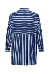 Rio Shirt - Free Form Stripe Navy and Sky