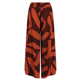 Sarinande Pants - Abstract Block Print Ochre and Bark
