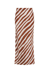Siham Bias Skirt - Free Form Stripe Coffee and Cream