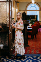 Bonny Wrap Dress - Mystery Gardenia Print Sand Rose