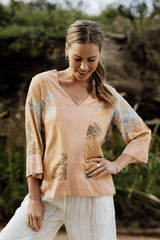 Bridget Top - Australis Print Ochre