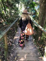 Sarinande Pants - Mystery Gardenia Print Midnight Rose