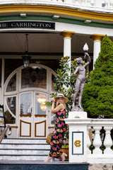 Melody Jumpsuit - Mystery Gardenia Print Midnight Rose