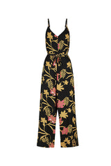 Melody Jumpsuit - Mystery Gardenia Print Midnight Rose