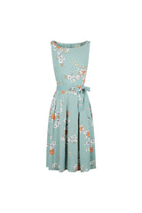 Isabella Dress - Blue Orange Cosmos Print