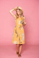 Isabella Dress - Australis Print Ochre
