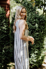 Mistle Jumpsuit - Seashell Feather Stripe