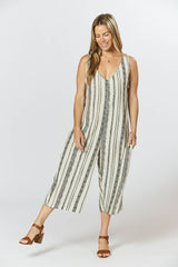 Mistle Jumpsuit - Seashell Feather Stripe