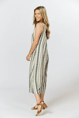 Mistle Jumpsuit - Seashell Feather Stripe
