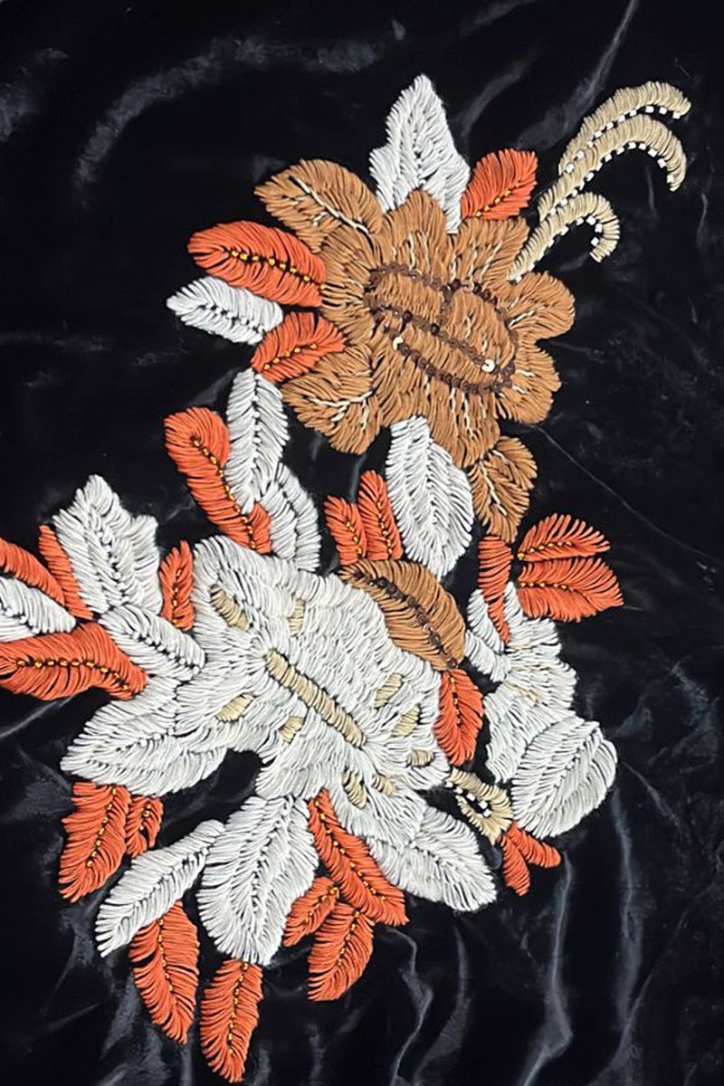 Bella Hand Embroidered Velvet Kimono