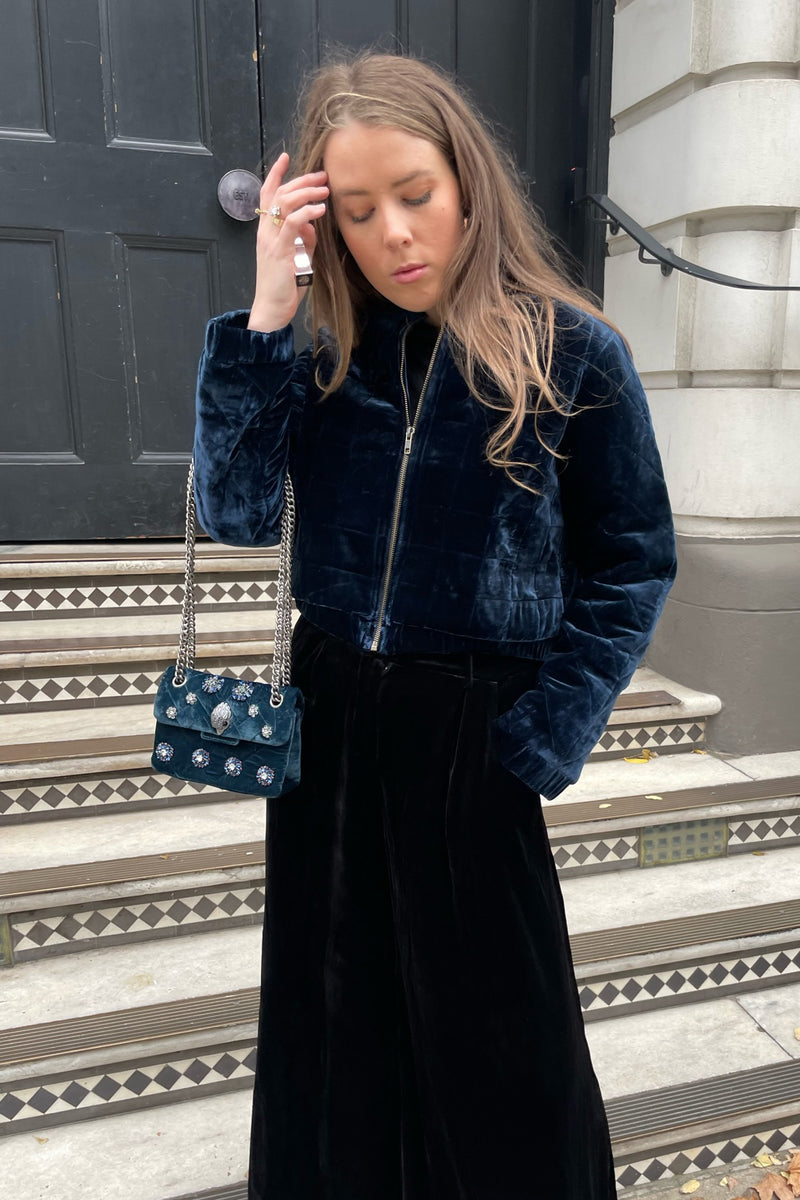 Chaqueta Velvet Bomber Sapphire