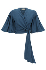 Crystal Wrap Top -  Indigo Pure Cotton