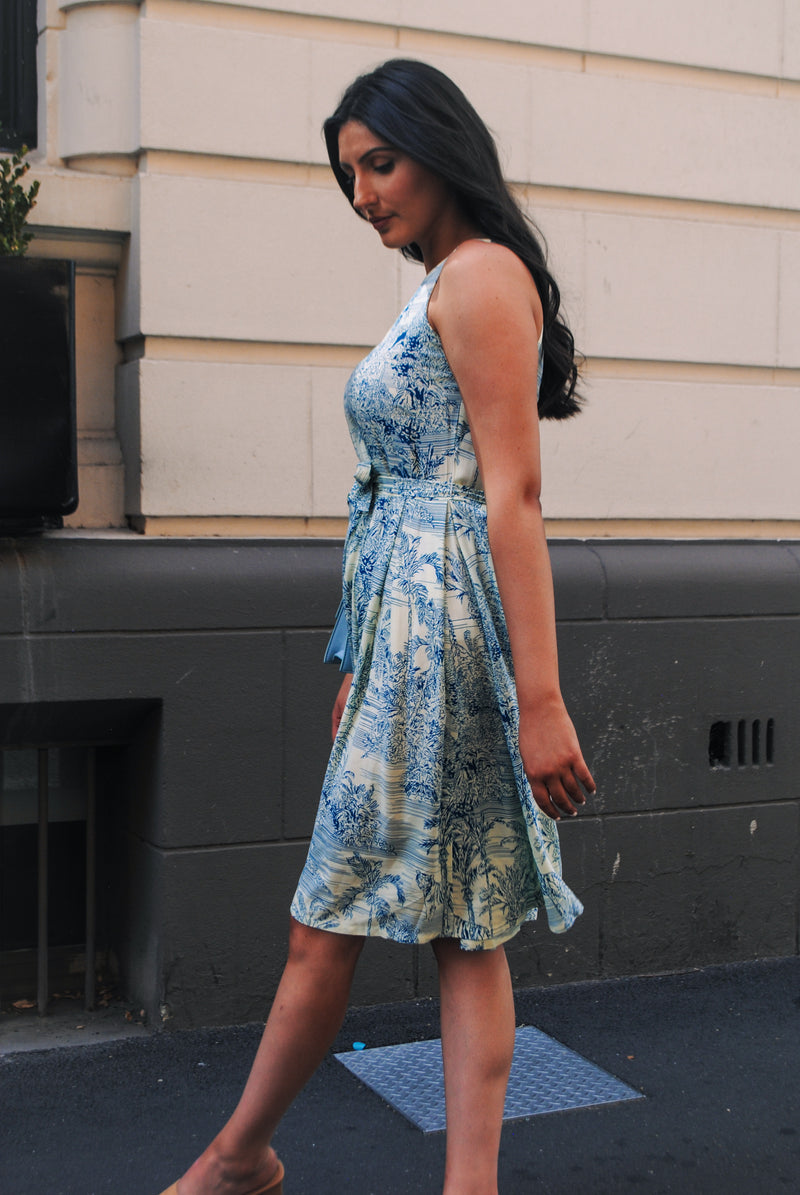 Isabella Dress - Tiger Print Blue Grass Isabella Dress - Tiger Print Blue Grass