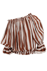 Lulu Top Coffee and Cream Stripe