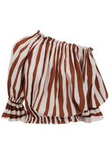 Lulu Top Coffee and Cream Stripe