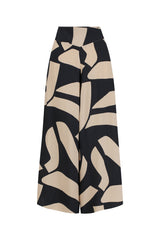 Sarinande Pants - Abstract Block Print Coffee and Black