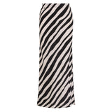 Siham Bias Skirt - Free Form Stripe Licorice and Cream