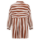 Rio Shirt - Free Form Stripe Coffee and Cream