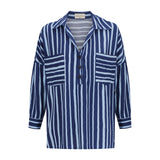 Rio Shirt - Free Form Stripe Navy and Sky