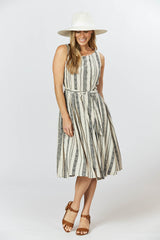 Isabella Dress - Seashell Feather Stripe
