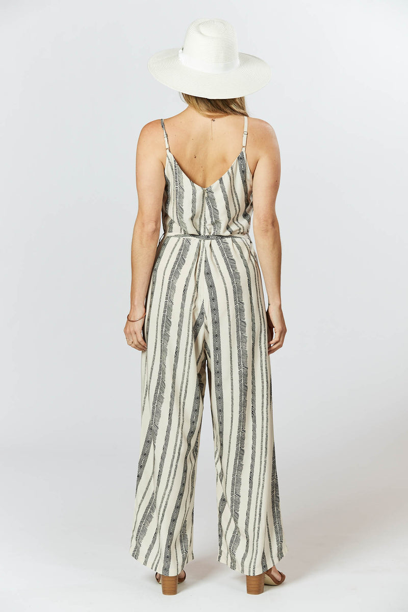 Melody Jumpsuit - Seashell Feather Stripe